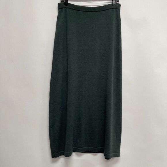 Gett Women's Straight Pencil Skirt Medium Green 100% Wool - Picture 4 of 7